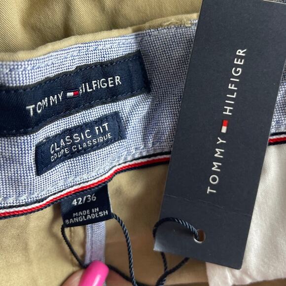 Tommy Hilfiger THFlex Big & Tall Stretch Chino Pants - Mallet Khaki 42 x 36 $70 - Picture 5 of 11